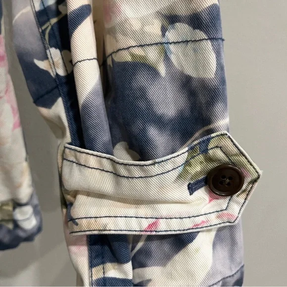 Polo Ralph Lauren Womens Floral denim Jacket Watercolor Button Front sz small - Picture 7 of 11